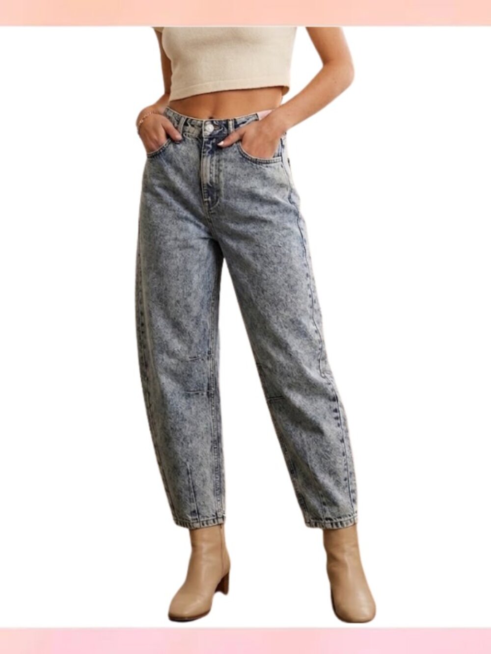 Celebrity Pink High Waisted Barrel Jeans Acid Wash Denim NWT 7/28